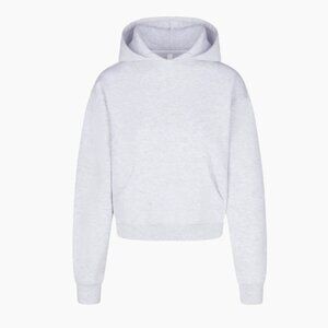 SKIMS COTTON FLEECE PULLOVER HOODIE Light Heather Grey Sz M